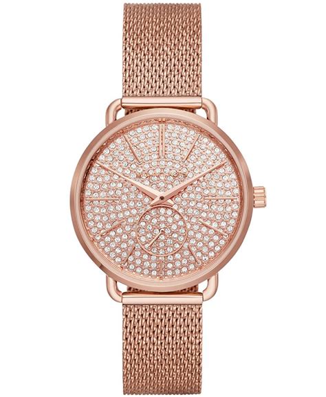 michael kors womens portia gold mesh|Michael Kors Portia Women's Watch, Stainless Steel .